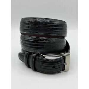 Daniel Cremieux Black Embossed Belt Full Grain Leather Upper Size 42